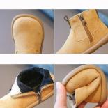 Nuevas botas de Otoño Invierno para niños y niñas, zapatos informales de gamuza Oxford para niños, zapatos antideslizantes para 