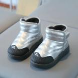 מגפי שלג לילדים חדשים 2024 חורף אופנה בנים מגפונים בנות נעלי כותנה ללא החלקה מגפיים עמיד למים קטיפה חם ילדים שו