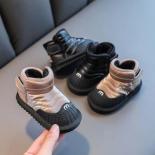 Botas de nieve para niños, botines de moda, botas impermeables de algodón antideslizantes, zapatos cálidos de felpa para niños y