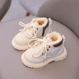 Nuevo Botas de invierno 2024 para niños, zapatos de cuero, zapatos de moda para niño pequeño, zapatos cálidos de felpa para niña