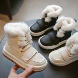 New Winter Snow Boots Children Cotton Shoes Boys Girls Plus Velvet Ankle Boots Leather Casual Shoes Kids Non Slip Short 