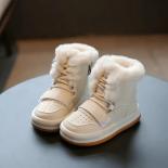 New Winter Snow Boots Children Cotton Shoes Boys Girls Plus Velvet Ankle Boots Leather Casual Shoes Kids Non Slip Short 