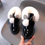 شتاء 2024 موضة جديدة الطفل أفخم أحذية بوت قصيرة أحذية قطنية دافئة للأطفال لطيف أرنب عدم الانزلاق الثلوج أحذية الفتيات عيد الميلا