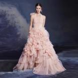 2024 Couture Halter Ruffles Prom Gown Fluffy Tulle Party Dresses Vestidos Para Mujer Tiered A Line Elegant Formal Occasi