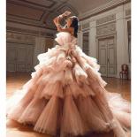 Haute Couture Ruffled Tulle Bridal Dress Extra Lush Tiered Luxury Prom Gown Puffy Tulle Vestidos Strapless Ball Gown Dre