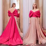 Unique Two Colors Prom Gown Fuchsia And Pink Off The Shoulder Formal Party Dresses With Cape Train Prom Dresses Custom