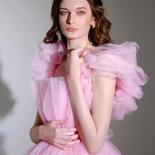 Cute Baby Pink Prom Maxi Dress Evening Gown Draped Ruffles Tulle Elegant Paty Dresses Women For Wedding Photo Shoot Dres