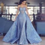  Arabic Mermaid Prom Formal Dresses With Detachable Train Sheer Long Sleeve Evening Gown Lace Appliqued Pageant Party Dr