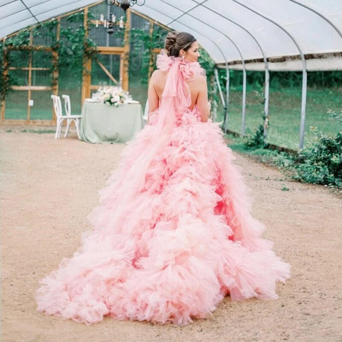 194 97 Robe de mari e romantique en Tulle rose robes de mari e