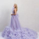 Lavender One Shoulder Tulle Evening Gown Party Dresses Extra Fluffy Tiered Mesh Formal Occasion Dress Prom Dresses