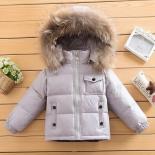 Parka de invierno para niños, chaquetas de plumón de pato blanco 90%, ropa para niños, ropa para la nieve, prendas de vestir ext