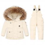 Baby Winter Warm Down Jackets Children Clothing Set 2 Pcs Boys Thicken Hooded Coat Jumpsuit Overalls Girl Clothes Kids S