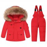 Baby Winter Warm Down Jackets Children Clothing Set 2 Pcs Boys Thicken Hooded Coat Jumpsuit Overalls Girl Clothes Kids S