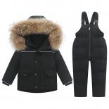 30 ℃ Nuevo conjunto de ropa para niñas pequeñas, ropa para niños pequeños, traje de esquí para niños, chaqueta de plumón, mono, 