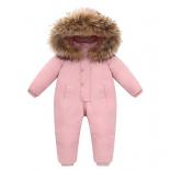 חורף 30 חליפת שלג חמה ילד 90% מעיל פוך ברווז מעיל תינוק לפעוטות בגדי ילדה סרבל 2~6 שנים פרווה אמיתית ג