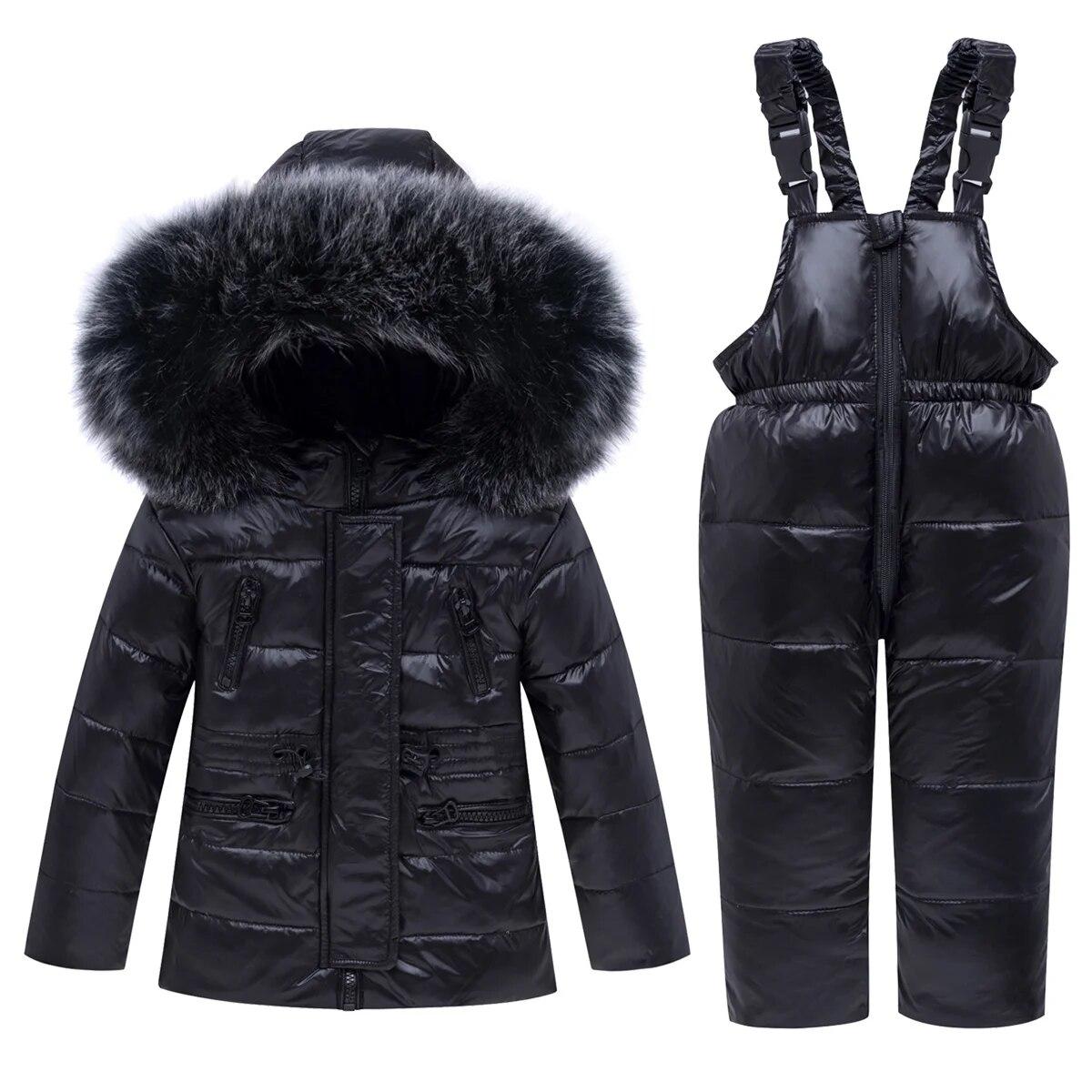 2023 Warm Down Jacket Children Winter Suit Boys Baby Thin Coat + Pants Toddler Clothing Set Girl Clothes Overalls Kids S