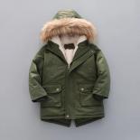 2 10 Years Baby Boys Clothes Faux Fur Jacket Warm Teen Kids Winter Parka Christmas Thickened Cotton Padded Coat Girls Cl