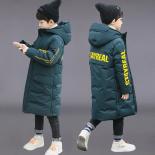 30 Degrees High Quality Winter Boys Long Coat Clothes Overcoat Snowsuit Thick Hooded Parka Warm Cotton Jacket For Kids C