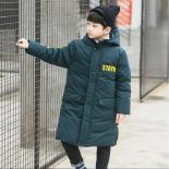 30 Degrees High Quality Winter Boys Long Coat Clothes Overcoat Snowsuit Thick Hooded Parka Warm Cotton Jacket For Kids C