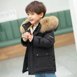 New Children Winter Down Jacket Boy Clothes Thick Warm Hooded Coat Kids Parka Real Fur Spring Teen Clothing Outerwear Sn