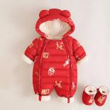 New Born Autumn Winter Overall For Children Infant Thicken Clothes Boy Hooded Baby Costume Little Girls Clothing Toddler
