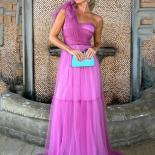  One Shoulder Prom Dresses فساتين السهرة Aline Prom Dresses Bowdesign Maxi Evening Dresses Multiple Color Op