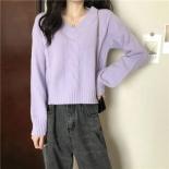 Autumn New Version Classic Twist  Loose V Neck Pullover Knitted Sweater Woman 2023