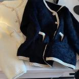 Suéter francés con botones de perlas, cárdigan, ropa de otoño y primavera, abrigo de punto de Cachemira de leche suave