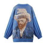 Vintage Cardigan V Neck Coat Art Autumn Design Niche Sweater Woman Y2k Top Cardigans  Fashion