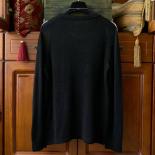 Hollow Off Shoulder Line Color Contrast  Comfortable Fine Long Sleeved Crewneck Loose Sweater Woman Y2k Top