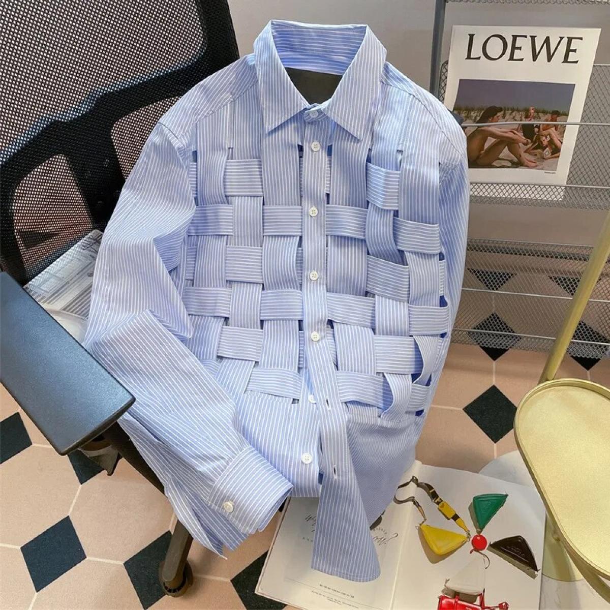 US 27.01 Lapel Long Sleeve Fashion Patchwork Blouse Female Chic