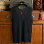 Lace Beautiful Back Halter Vest Women With  Slim Design Sense 2023 Autumn Knit Sleeveless Top