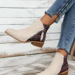 الخريف الرجعية ليوبارد الجانب سستة حذاء من الجلد النساء جولة تو حجم كبير مربع حذاء بكعب سميك السيدات أحذية بوت قصيرة بوتاس دي م