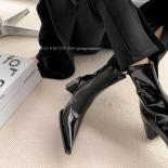 Botas cortas de tacón alto con punta estrecha para mujer, botines cómodos a la moda, botas de tacón grueso de diseñador para oto