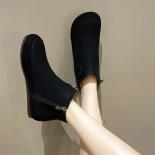 2024 جودة عالية حذاء من الجلد الشتاء بلون الأحذية الكلاسيكية البريطانية سستة رئيس مستدير عادية بولي PU مسطحة القاع المرأة B