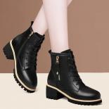 Zapatos para mujer 2024 gran oferta botas básicas con cordones/tacones altos otoño alta calidad clásicos concisos punta redonda 