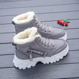 عرض ساخن أحذية نسائية شتوية جديدة دافئة قطيفة بلون سادة أحذية رياضية غير رسمية من القطن Pu قصيرة برميل أحذية الثلوج بوتاس رياضية