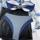 طقم بكيني بوش أب من Underwire ملابس سباحة نسائية عالية الخصر بدلة استحمام مرقعة بكيني بكيني 2024 Mujer Beach