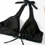  Halter Swimwear Women Bikinis Set 3 Piece With Shorts Bottom Swimsuits Bathing Suit Black Bikini 2024 Mujer Swim Beach 