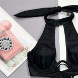  Black Hollow Out Swimsuits Monokini One Piece Halter Swimwear Women 2024 High Leg Cut Bathing Suits Bather Beach Swim W