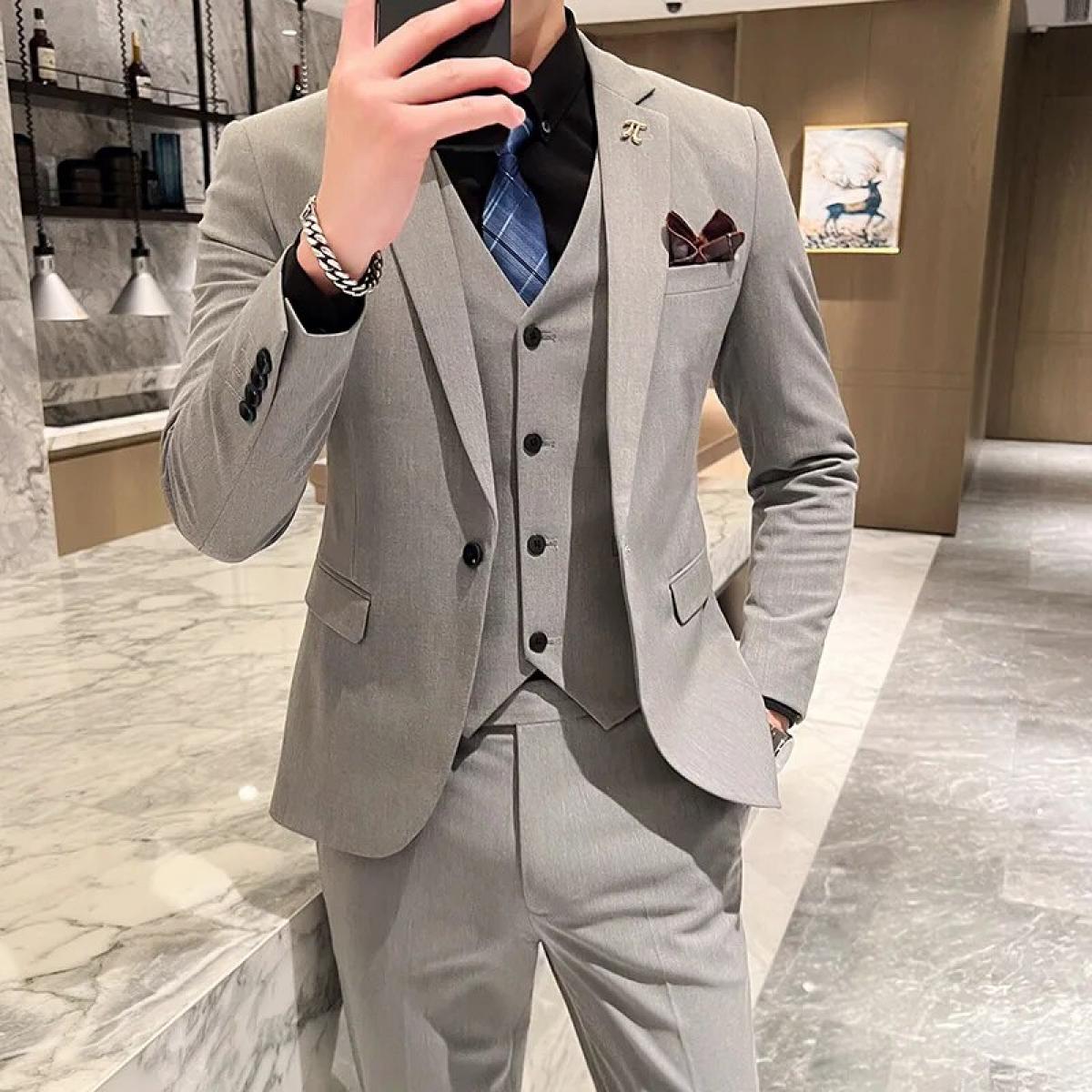 US 93.40 Men Boutique Three Piece Suit Set Jacket Pants Vest