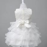 1 5 Yrs Baby Girl Kid's Dress Sleeveless Tulle 1st Birthday Baptism/christening Tutu Gown Cute Bow Wedding Party Baby Dr