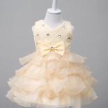 1 5 Yrs Baby Girl Kid's Dress Sleeveless Tulle 1st Birthday Baptism/christening Tutu Gown Cute Bow Wedding Party Baby Dr