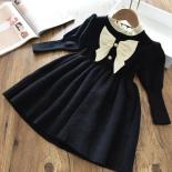 2023 New Winter Woolen Dress For Kids 2 6 Y Baby Girl New Year Clothings Children's Autumn High Neck Long Sleeves Casual