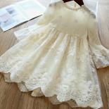 2023 New Elegant Girl Flower Lace Dress For Girls Spring Autumn Long Sleeve Clothes Children Birthday Party Clothing 3 8