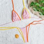  Ribbed Swimwear Micro Thong Bikini String Halter Swimsuit Women High Cut Bathing Suit Two Piece Bikinis Set Mujer Biqui
