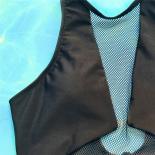 شبكة شير السمك المرقعة ملابس السباحة النساء قطعة واحدة ملابس عالية قطع عارية الذراعين ثوب السباحة ارتداءها بدلة السباحة الشاطئ