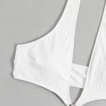 الأبيض الرسن المايوه قطعة واحدة ملابس السباحة قطع Monokini امرأة 2024 الاستحمام عالية قطع السباحة ثوب السباحة للنساء