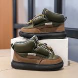Boy's Casual Sneakers Outdooor Sports Shoes Plus Cotton Winter Warm Plush Children Shoe Simple Fashion Hard Wearing Ligh