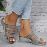 Summer Sandals Women Wedges Slippers Bling Flats Flip Flops 2022 New Autumn Shoes Rome Ladies Shoes Slingback Causal Sli